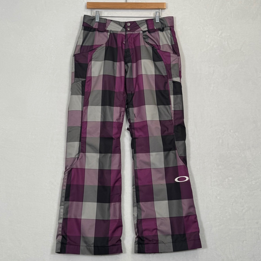 Oakley Purple Plaid Snowboard Ski Pants‎ Small